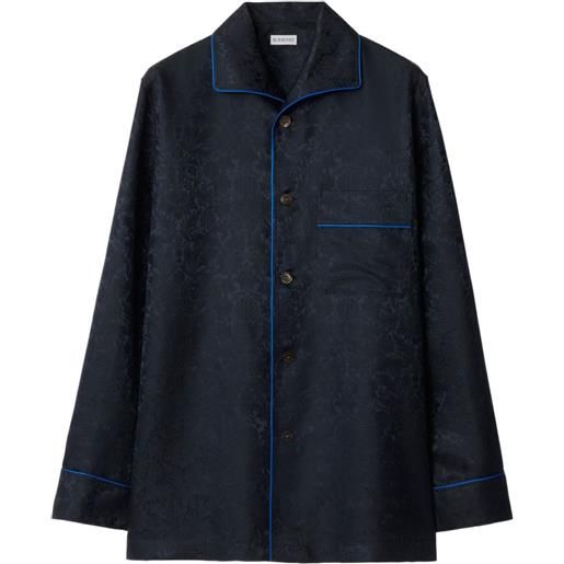 Burberry camicia pigiama sunflower con effetto jacquard - nero