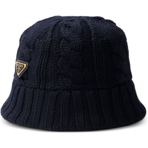 Prada cappello bucket con logo - blu