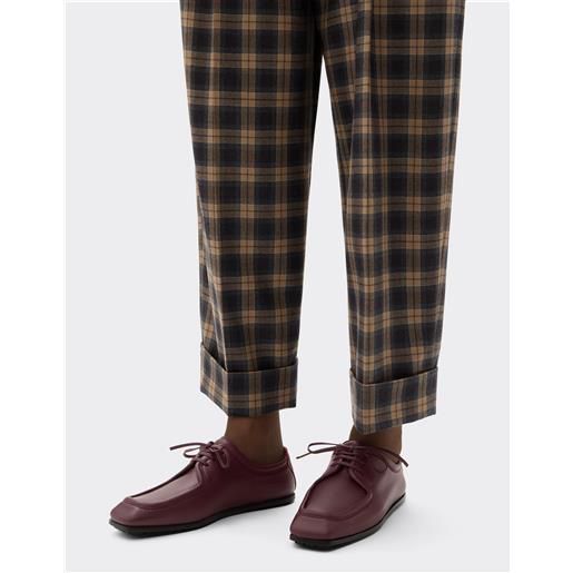 Ferrari scarpa derby in pelle - female scarpe e stivali mogano 41