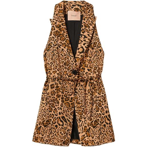 TWINSET gilet con stampa - marrone