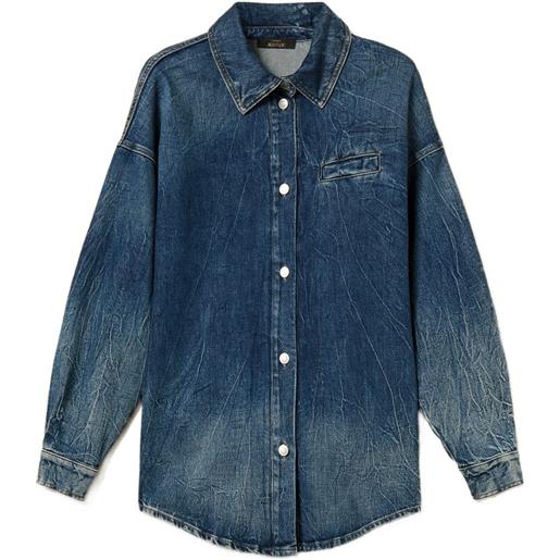 TWINSET camicia denim a maniche lunghe - blu