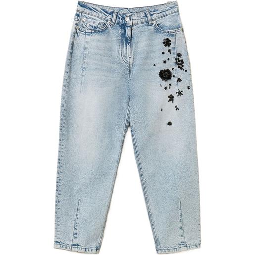 TWINSET jeans con paillettes - blu
