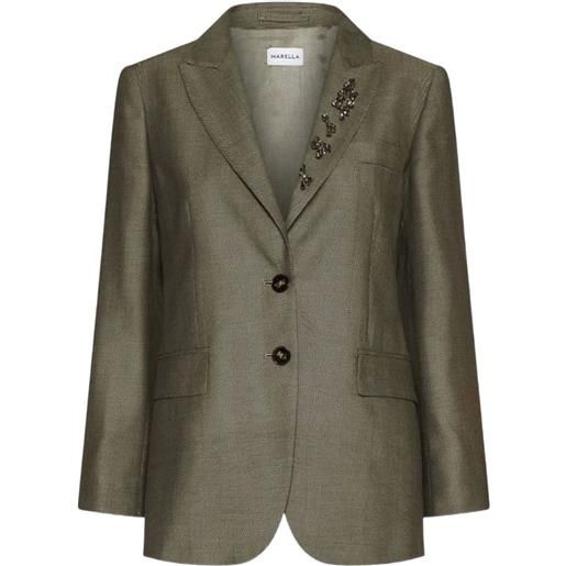 Marella blazer monopetto con decorazione - verde