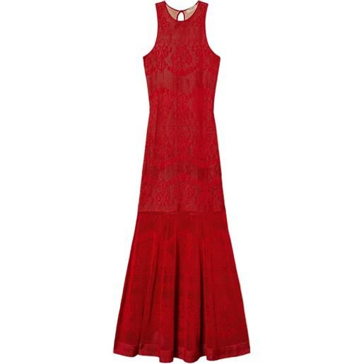 TWINSET abito lungo con maglia aperta - rosso