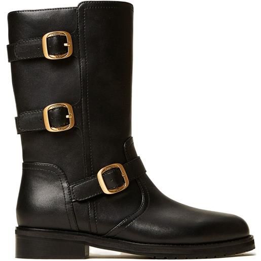 TWINSET stivali biker con fibbia - nero