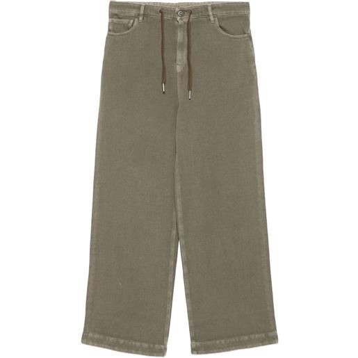 Golden Goose jeans a gamba ampia con coulisse - verde