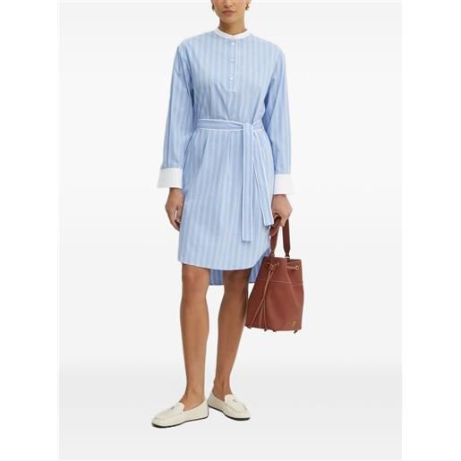 BOSS chemisier a righe con cintura - blu