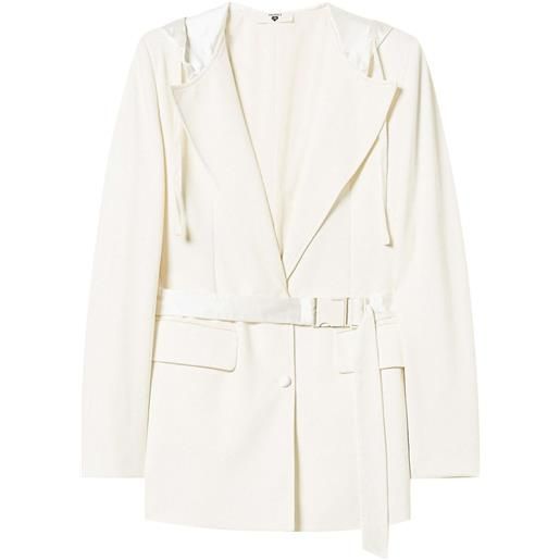 TWINSET blazer con cappuccio - bianco