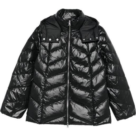 LIU JO giacca a quadri con cappuccio - nero