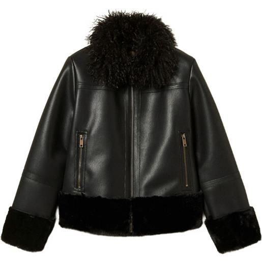 TWINSET cappotto in pelle sintetica - nero