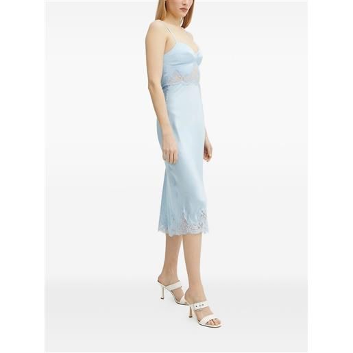 ERMANNO FIRENZE abito midi con inserti in pizzo - blu