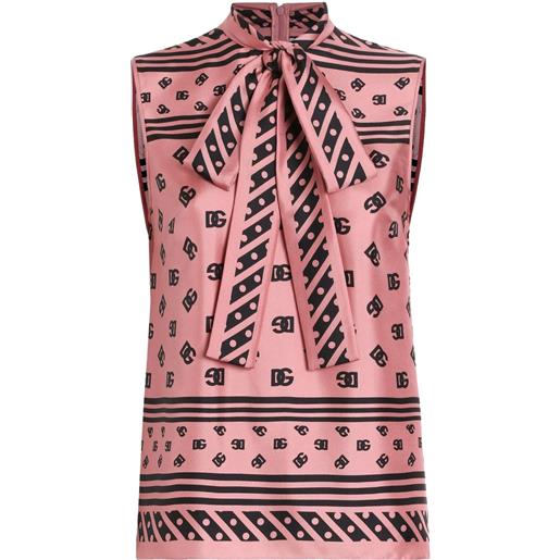 Dolce & Gabbana blusa dna con stampa logo - rosa