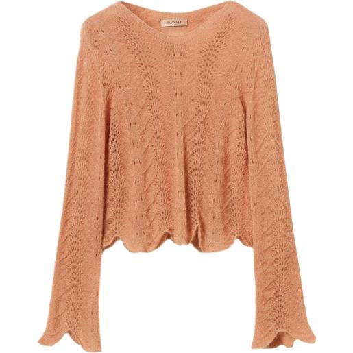 TWINSET maglione con orlo a smerlo - arancione