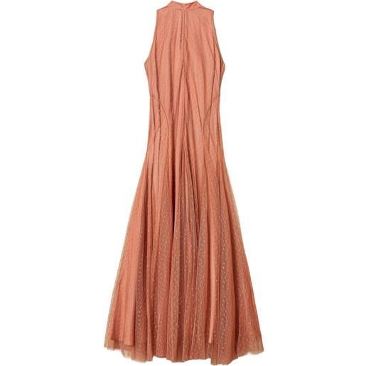 TWINSET abito lungo in tulle a pois - rosa