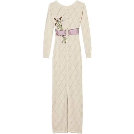 TWINSET abito lungo a rombi - bianco