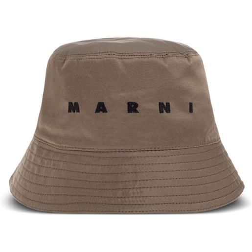 Marni cappello bucket con ricamo - marrone
