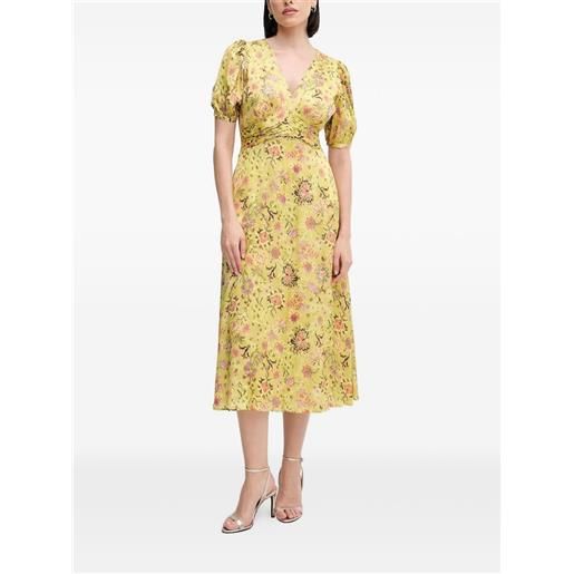 Pedro Del Hierro abito a fiori con maniche a palloncino - verde