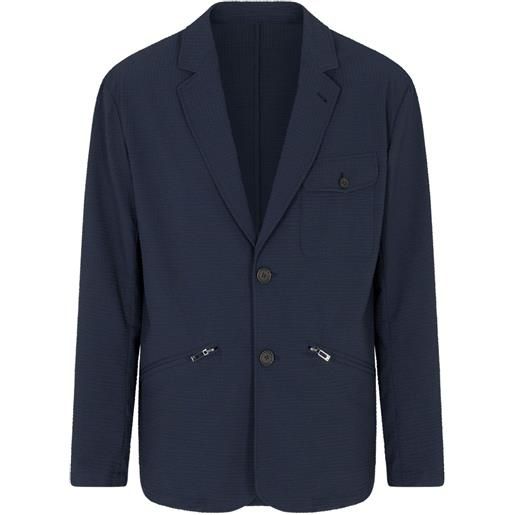 Emporio Armani blazer con zip - blu