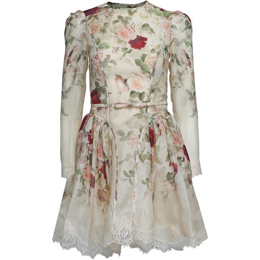 ZIMMERMANN abito corto story a fiori - toni neutri