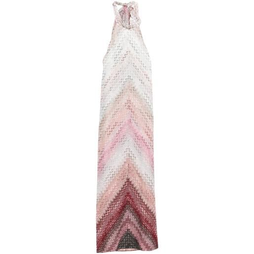 Missoni abito lungo a collo alto - rosa