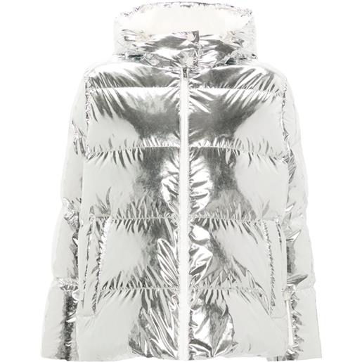 Yves Salomon piumino con cappuccio - argento