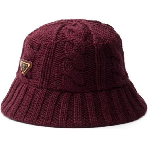 Prada cappello bucket in maglia a trecce - rosso
