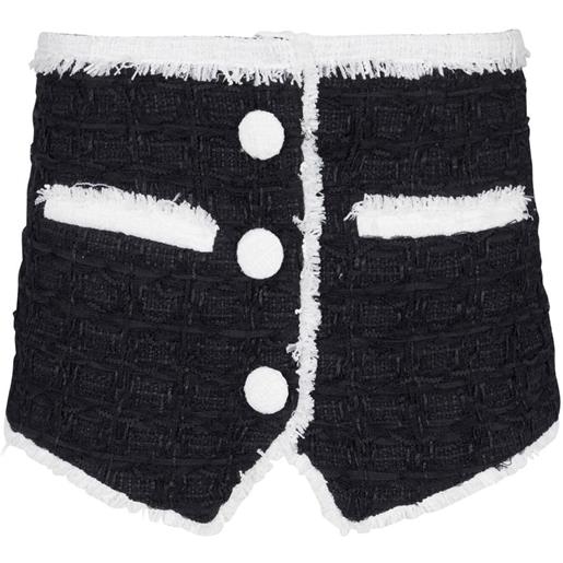 Balmain minigonna in tweed - nero
