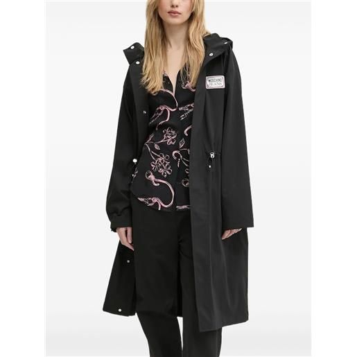 MOSCHINO JEANS piumino con cappuccio e logo - nero