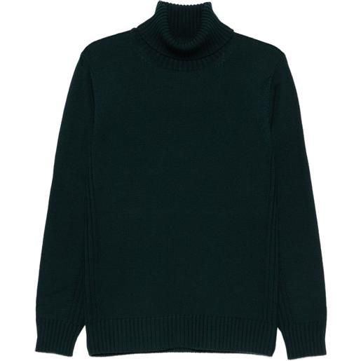 Kangra maglione in lana a collo alto - verde