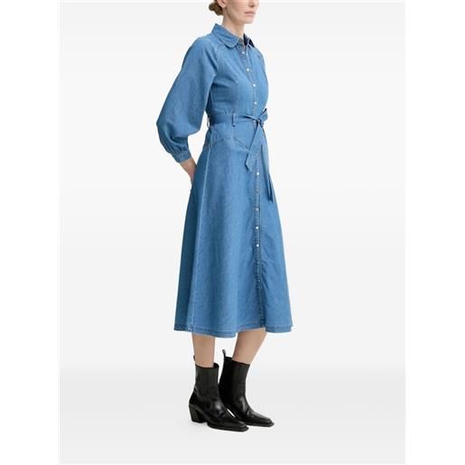 Ba&Sh chemisier denim con cintura - blu