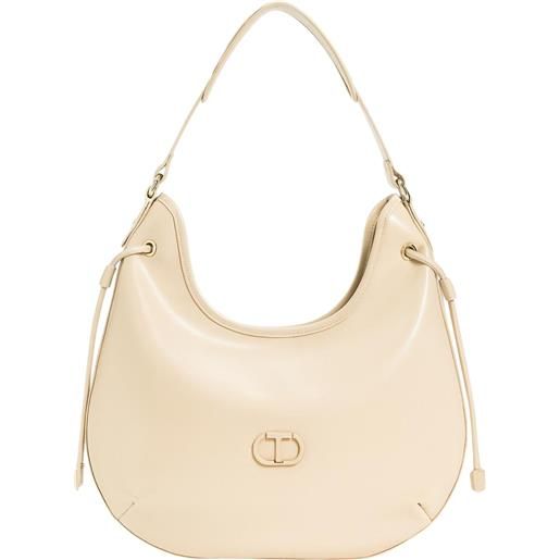 TWINSET borsa hobo effetto vernice con laccetti laterali