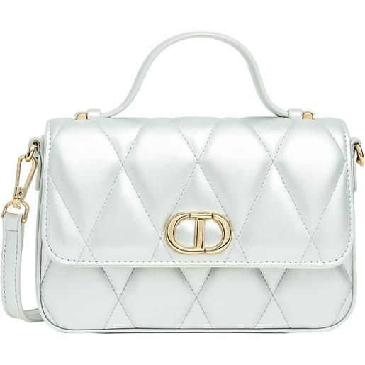 TWINSET borsa a spalla trapuntata argento twinset