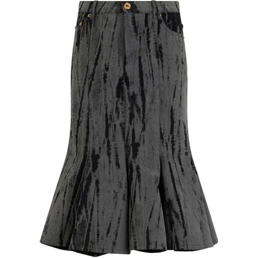 Roberto Cavalli gonna midi a righe - nero