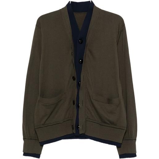 sacai cardigan con bottoni - verde