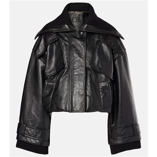 Chloe chloã© bomber cropped in pelle