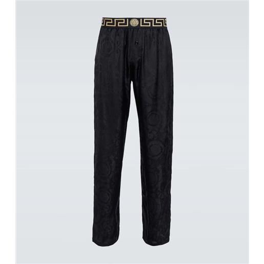 Versace pantaloni pigiama barocco in twill
