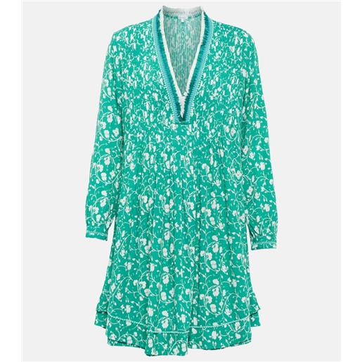 Poupette St Barth miniabito ola in georgette con stampa