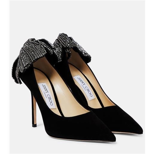 Jimmy Choo pumps love 100 in suede con cristalli