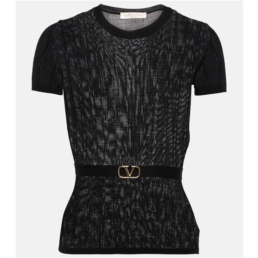 Valentino top in maglia a coste di lana