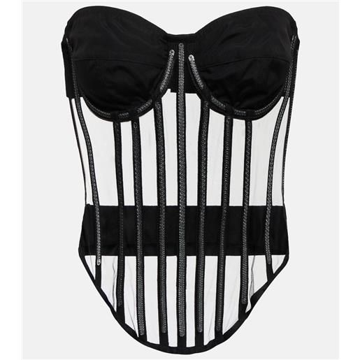 Dolce&Gabbana x kim - corsetto in tulle con decorazioni