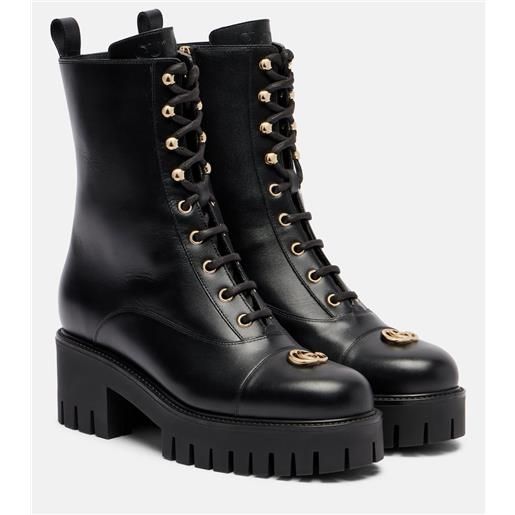 Gucci anfibi double g in pelle