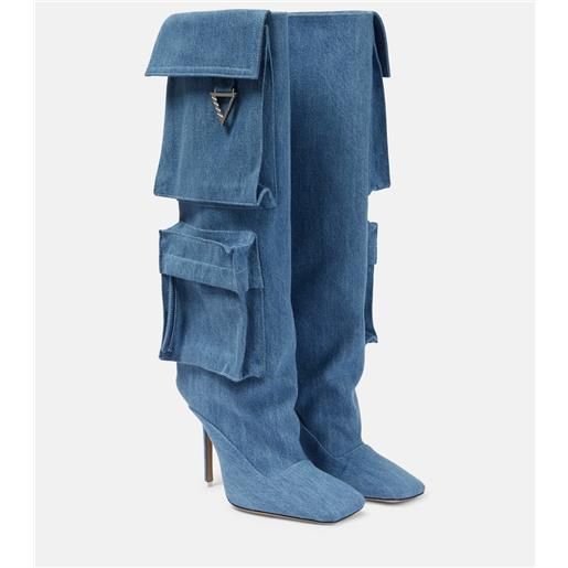 The Attico stivali sienna tube in denim