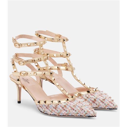 Valentino Garavani pumps rockstud 65 in tweed e pelle