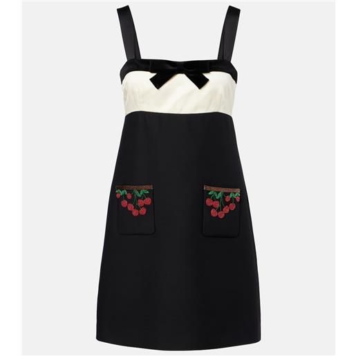 Valentino miniabito in crepe couture con ricamo