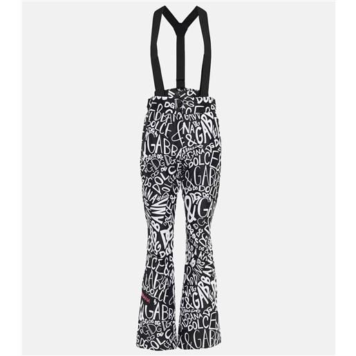 Dolce&Gabbana salopette da sci con stampa