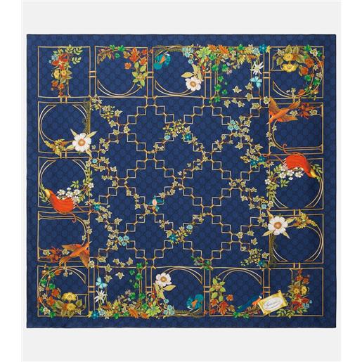Gucci foulard in twill di seta gg