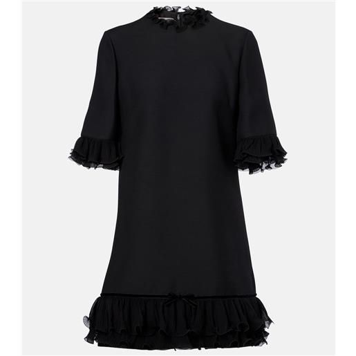 Valentino miniabito in crãªpe di seta con volant