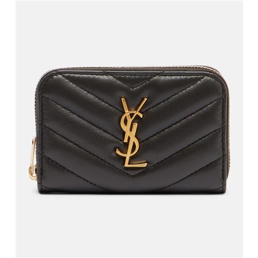 Saint Laurent portacarte cassandre in pelle