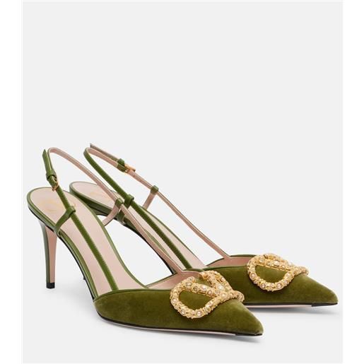 Valentino Garavani pumps slingback vlogo 80 in velluto