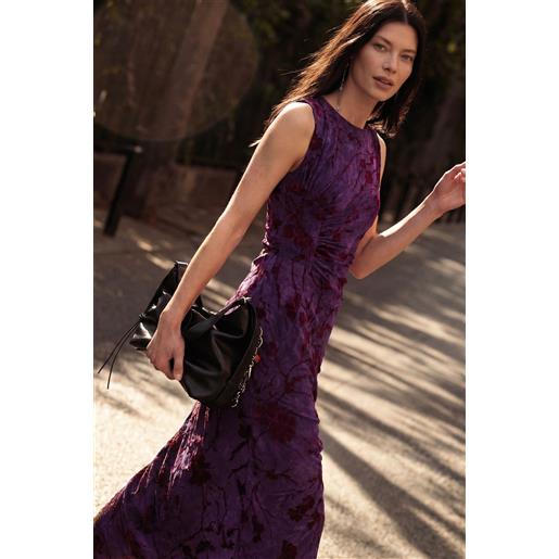 Desigual, abito midi floccato, donna, poliestere, rosso, l